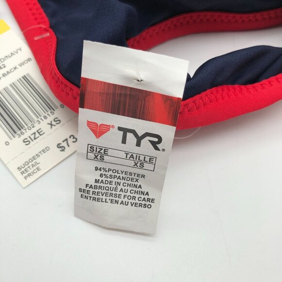 TYR Womens Guard Reversible Diamondfit Bikini Top UPF 50 Red Blue XS - Picture 8 of 9